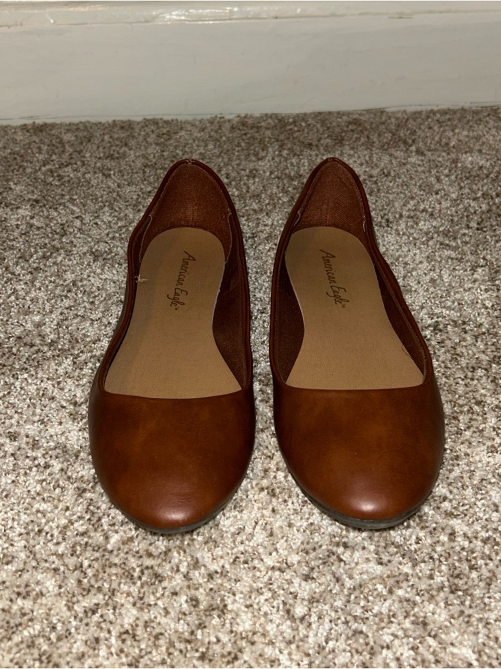 American Eagle Outfitters Cognac Leather Ballet Flats